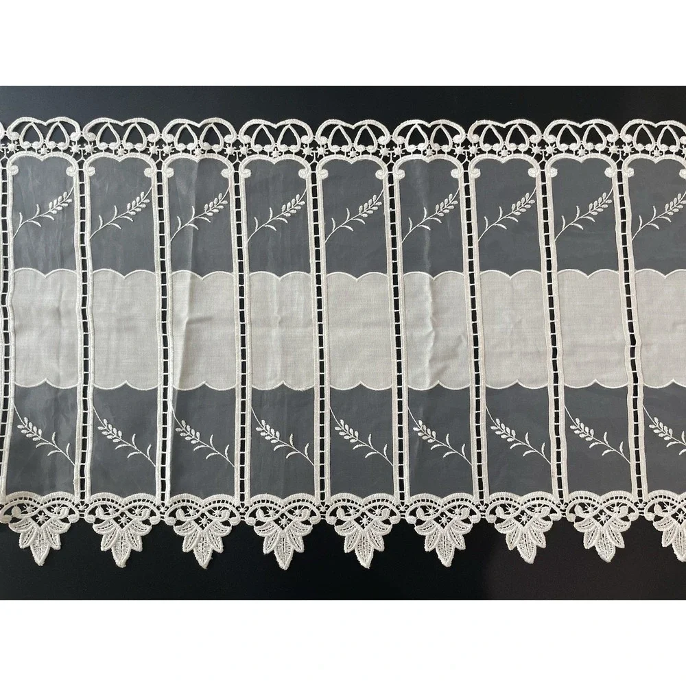 Vintage European Macrame Lace  Valance Ecru Beige‎ French Country  17